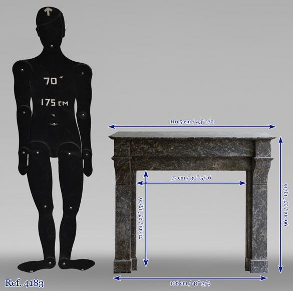 Antique Napoleon III style marble fireplace with modillions Antique Napoleon III style marble fireplace with modillions-8