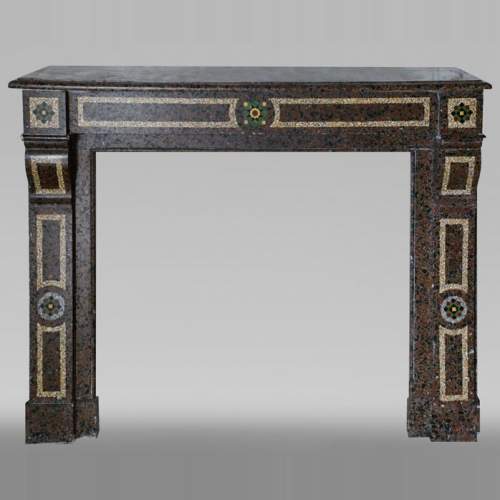 Napoleon III style mantel in marble mosaic
