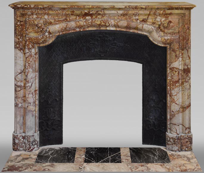 Antique Louis XIV style Bolection mantel in Breche de Montmeyan marble from the end of the 19th century Antique Louis XIV style Bolection mantel in Breche de Montmeyan marble from the end of the 19th century-0