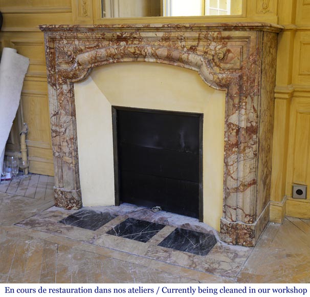 Antique Louis XIV style Bolection mantel in Breche de Montmeyan marble from the end of the 19th century Antique Louis XIV style Bolection mantel in Breche de Montmeyan marble from the end of the 19th century-6