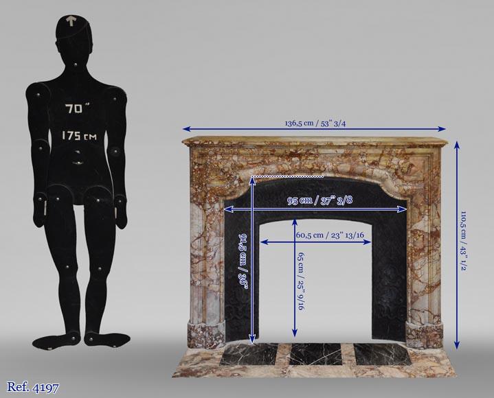 Antique Louis XIV style Bolection mantel in Breche de Montmeyan marble from the end of the 19th century Antique Louis XIV style Bolection mantel in Breche de Montmeyan marble from the end of the 19th century-11