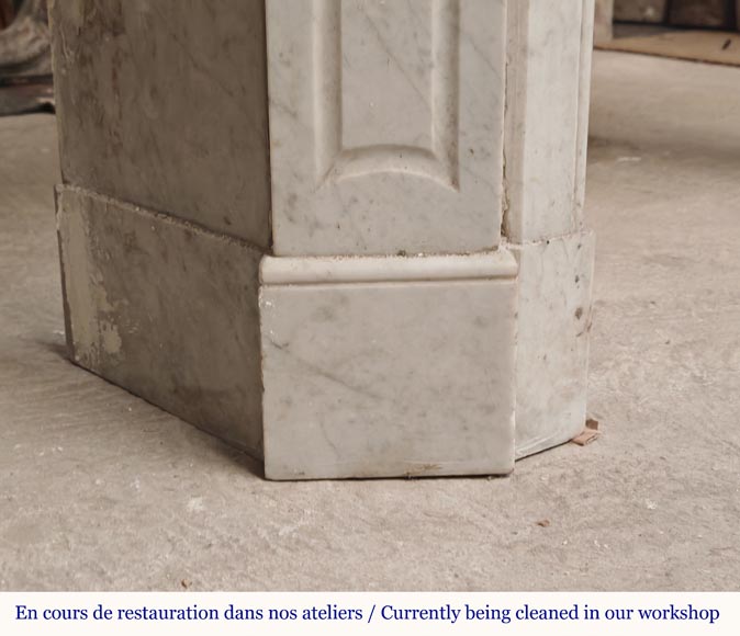 Louis XV style Pompadour mantel in Carrara marble Louis XV style Pompadour mantel in Carrara marble-4