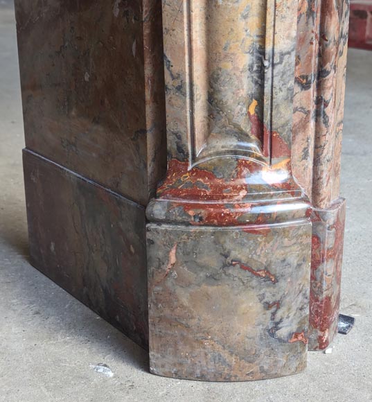 Louis XV style three shell mantel in Enjugerais marble Louis XV style three shell mantel in Enjugerais marble-5