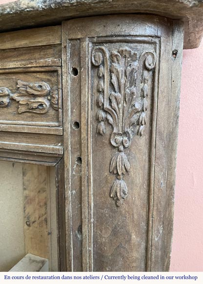 Louis XVI period mantel in oak Louis XVI period mantel in oak-8