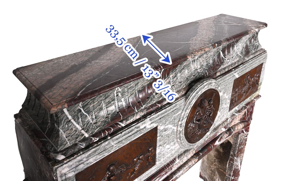 Campan marble fireplace in the Louis XIV style, with bronzes after Clodion Campan marble fireplace in the Louis XIV style, with bronzes after Clodion-13