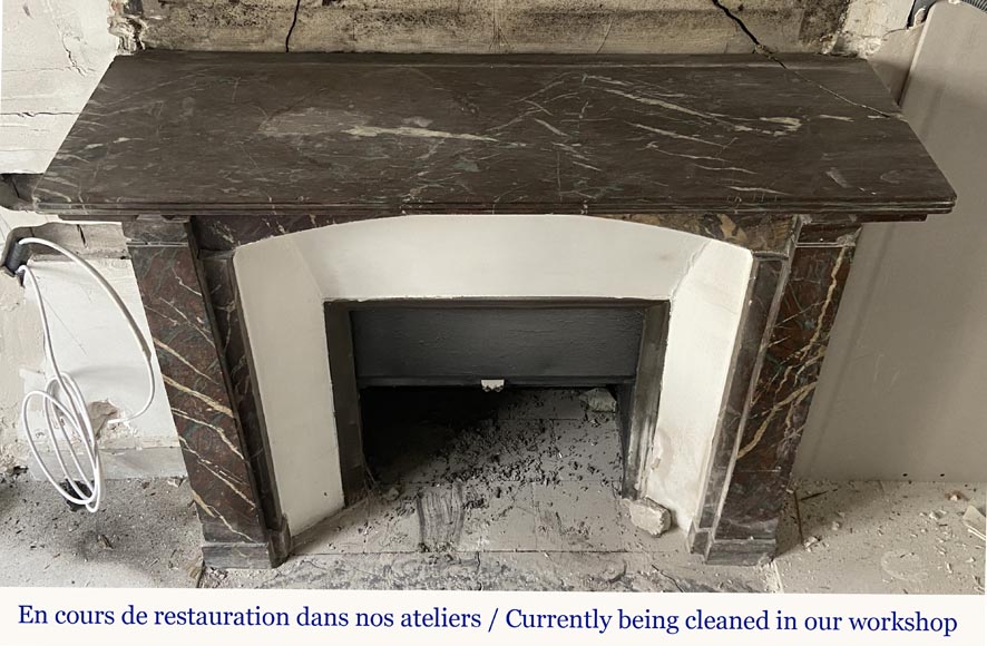 Napoleon III style fireplace in Campan marble with modillions Napoleon III style fireplace in Campan marble with modillions-1