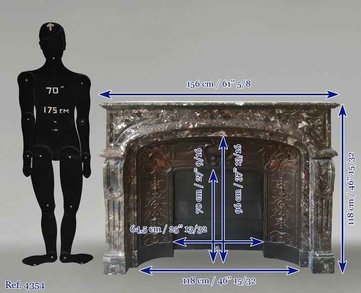 Antique Regency style fireplace in Breccia Pavonazza Antique Regency style fireplace in Breccia Pavonazza-6