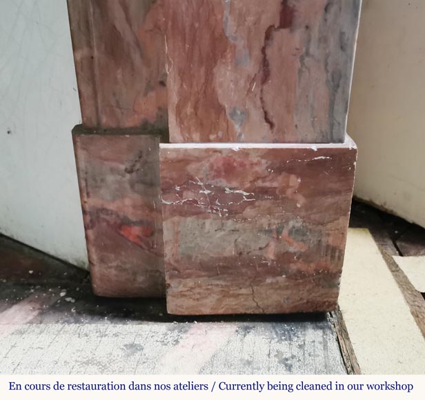 Napoleon III fireplace in Enjugerais marble with modillions Napoleon III fireplace in Enjugerais marble with modillions-7