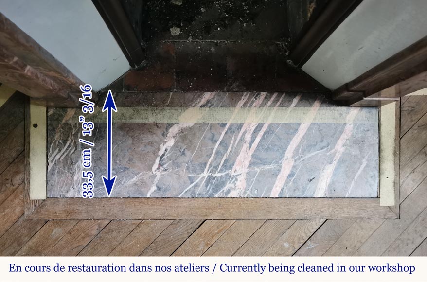 Napoleon III fireplace in Enjugerais marble with modillions Napoleon III fireplace in Enjugerais marble with modillions-8