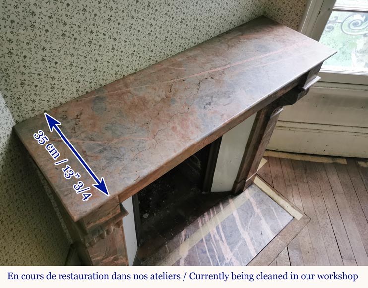 Napoleon III fireplace in Enjugerais marble with modillions Napoleon III fireplace in Enjugerais marble with modillions-9