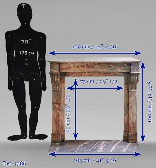 Napoleon III fireplace in Enjugerais marble with modillions Napoleon III fireplace in Enjugerais marble with modillions-10