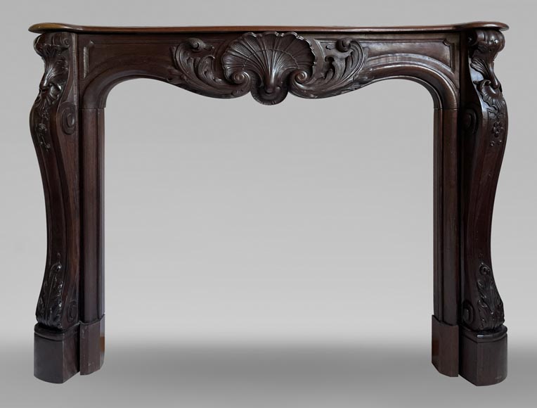 Louis XV style wood fireplace with a beautiful shell Louis XV style wood fireplace with a beautiful shell-0