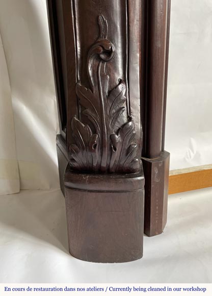 Louis XV style wood fireplace with a beautiful shell Louis XV style wood fireplace with a beautiful shell-5