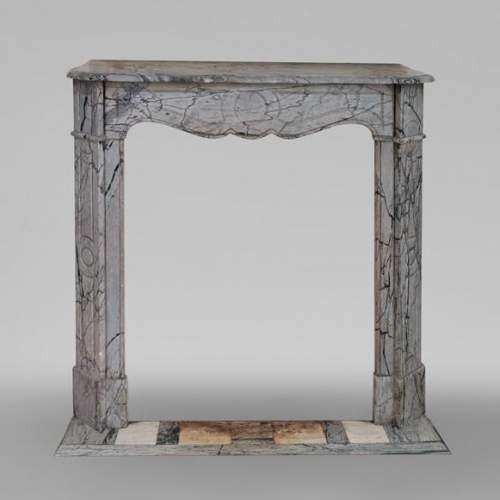Small Pompadour fireplace in Bleu Fleury marble