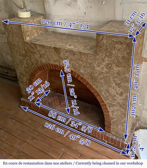 Small Art Deco style fireplace in Lunel marble Small Art Deco style fireplace in Lunel marble-5