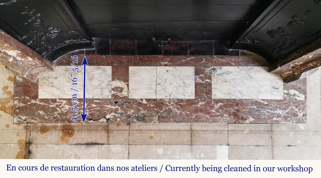 Beautiful Louis XV style fireplace in Red of the North marble Beautiful Louis XV style fireplace in Red of the North marble-9