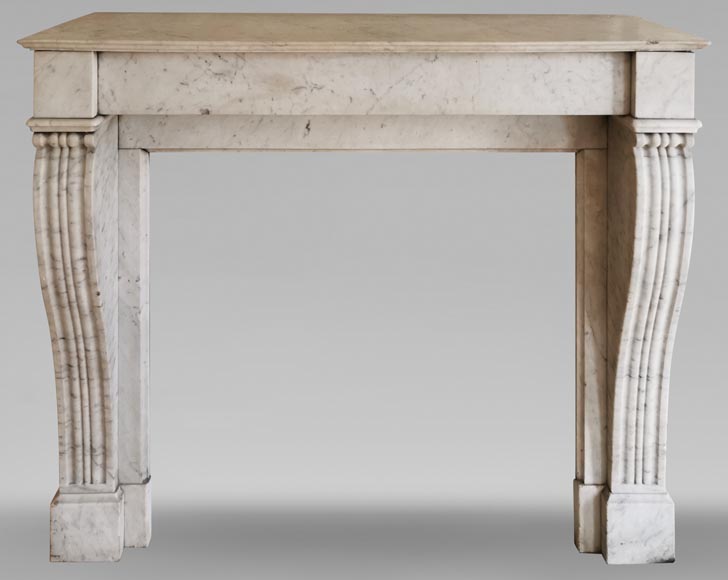 Louis Philippe style fireplace in Carrara marble Louis Philippe style fireplace in Carrara marble -0