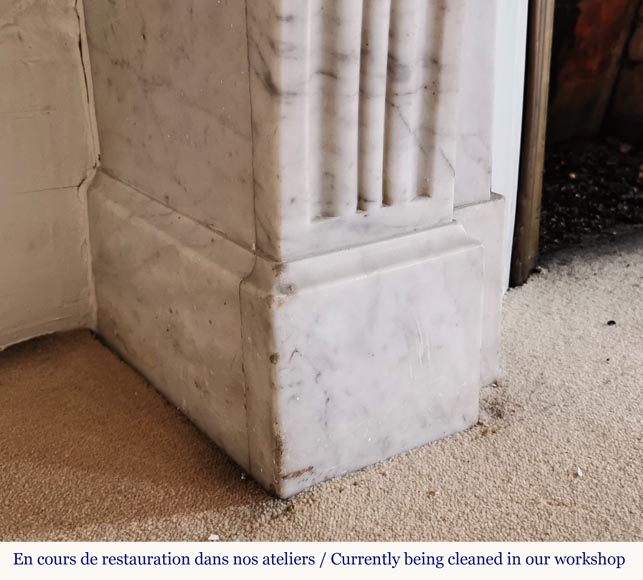 Louis Philippe style fireplace in Carrara marble Louis Philippe style fireplace in Carrara marble -4