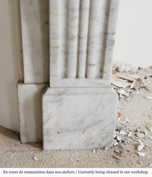 Louis Philippe style fireplace in Carrara marble Louis Philippe style fireplace in Carrara marble -7
