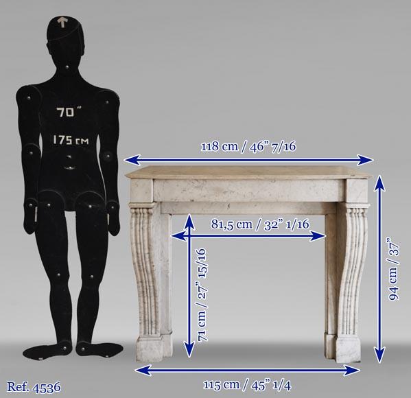 Louis Philippe style fireplace in Carrara marble Louis Philippe style fireplace in Carrara marble -9