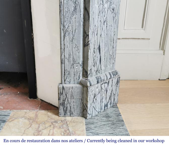 Small Louis XV style mantel in Bleu Fleuri marble Small Louis XV style mantel in Bleu Fleuri marble-7