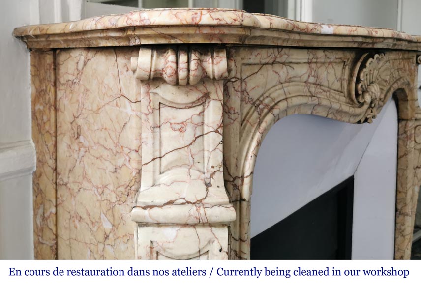 Louis XV style fireplace in Novulata breccia-4