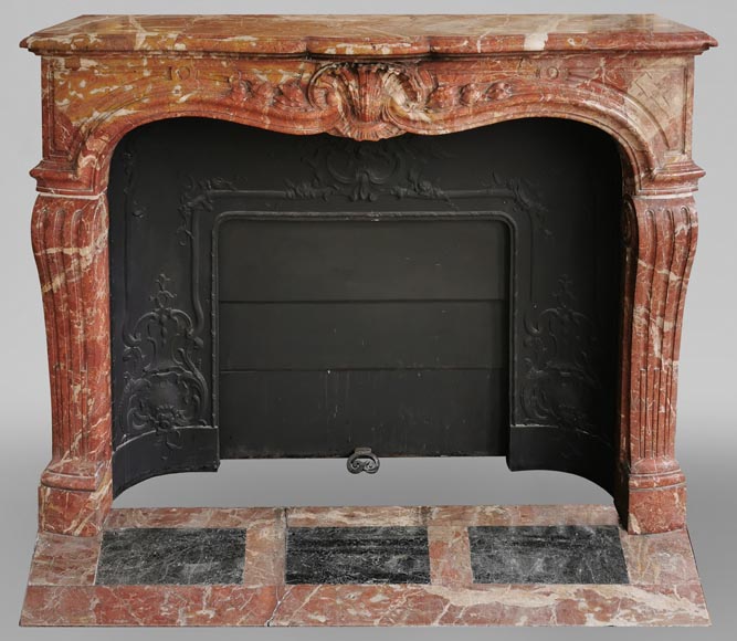 Louis XV style fireplace in Breche de Saint-Maximin marble Louis XV style fireplace in Breche de Saint-Maximin marble-0