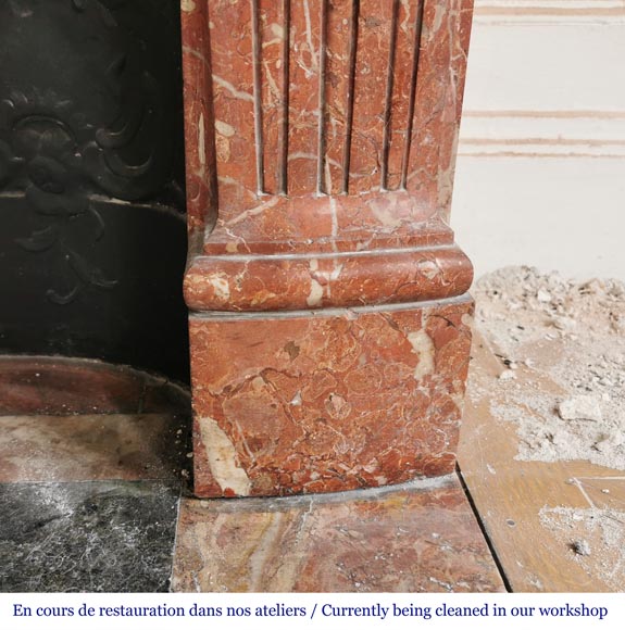 Louis XV style fireplace in Breche de Saint-Maximin marble Louis XV style fireplace in Breche de Saint-Maximin marble-9