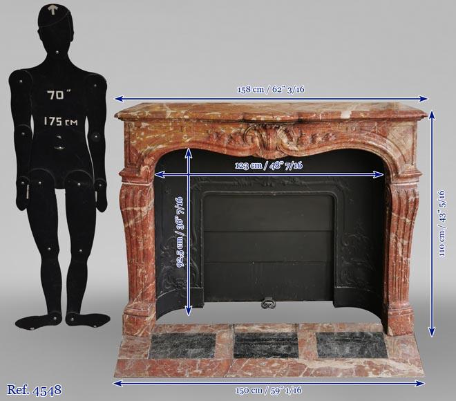 Louis XV style fireplace in Breche de Saint-Maximin marble Louis XV style fireplace in Breche de Saint-Maximin marble-13