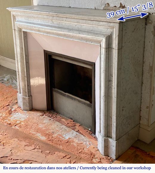 Louis XIV style fireplace in Carrara marble Louis XIV style fireplace in Carrara marble -3