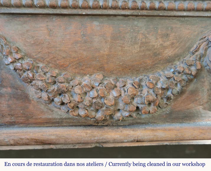 Rare terra cotta Louis XVI style mantel with twisted columns, early 19th century Rare terra cotta Louis XVI style mantel with twisted columns, early 19th century-3