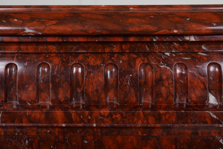 Napoleon III style mantel in Griotte marble Napoleon III style mantel in Griotte marble-2