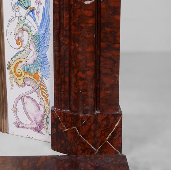 Napoleon III style mantel in Griotte marble Napoleon III style mantel in Griotte marble-8