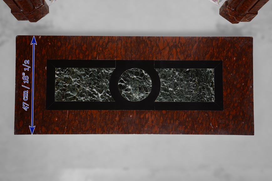 Napoleon III style mantel in Griotte marble Napoleon III style mantel in Griotte marble-11