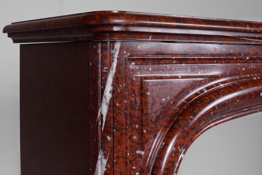 Louis XIV fireplace, Bolection model in Red Griotte marble Louis XIV fireplace, Bolection model in Red Griotte marble-3
