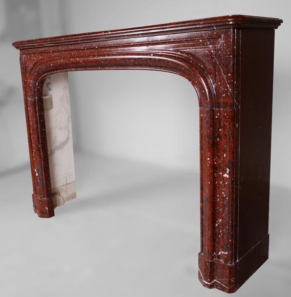 Louis XIV fireplace, Bolection model in Red Griotte marble Louis XIV fireplace, Bolection model in Red Griotte marble-5