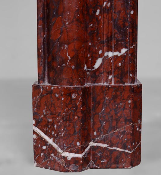 Louis XIV fireplace, Bolection model in Red Griotte marble Louis XIV fireplace, Bolection model in Red Griotte marble-7