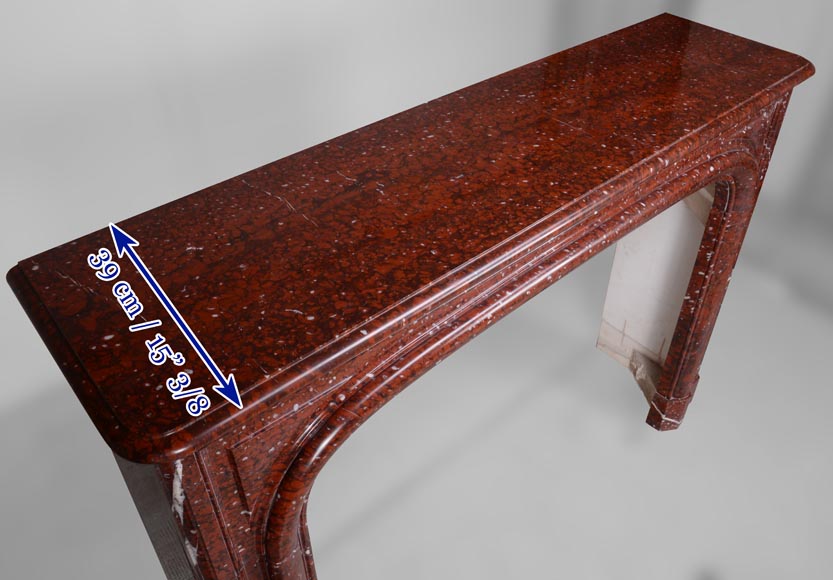 Louis XIV fireplace, Bolection model in Red Griotte marble Louis XIV fireplace, Bolection model in Red Griotte marble-8