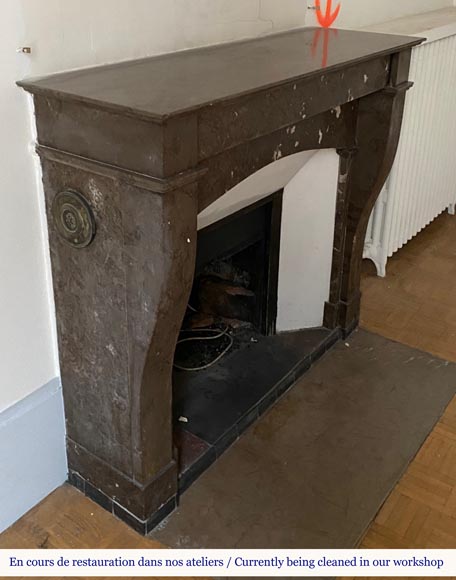 Louis Philippe mantel in Champlain black marble Louis Philippe mantel in Champlain black marble-2