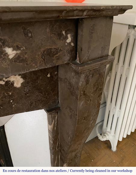 Louis Philippe mantel in Champlain black marble Louis Philippe mantel in Champlain black marble-6