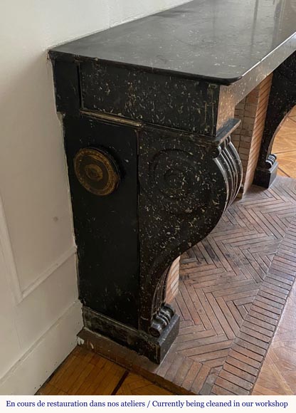 Louis Philippe style mantel in Grey Saint-Anne marble Louis Philippe style mantel in Grey Saint-Anne marble-1