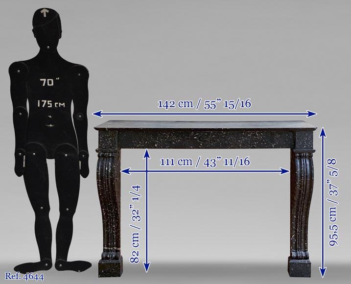 Louis Philippe style mantel in Grey Saint-Anne marble Louis Philippe style mantel in Grey Saint-Anne marble-6