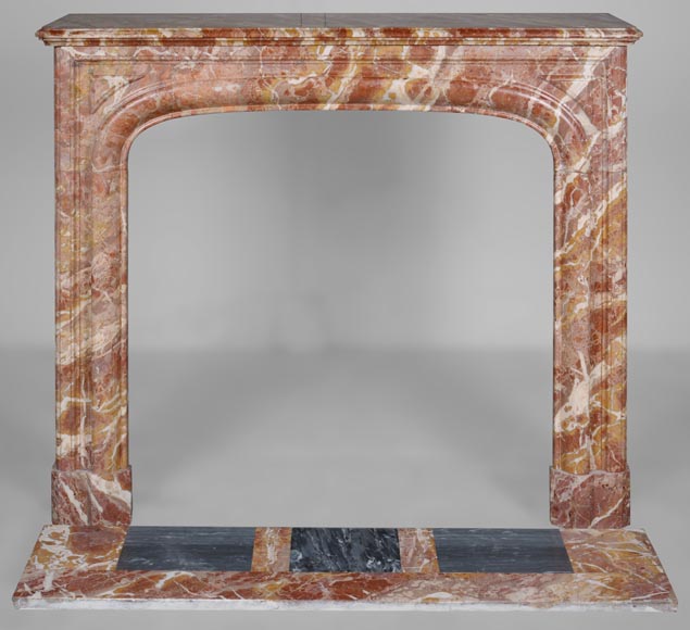 Louis XIV style fireplace in red marble Louis XIV style fireplace in red marble-0