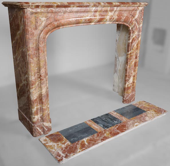Louis XIV style fireplace in red marble Louis XIV style fireplace in red marble-2