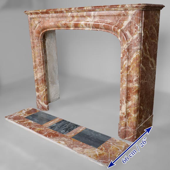 Louis XIV style fireplace in red marble Louis XIV style fireplace in red marble-5