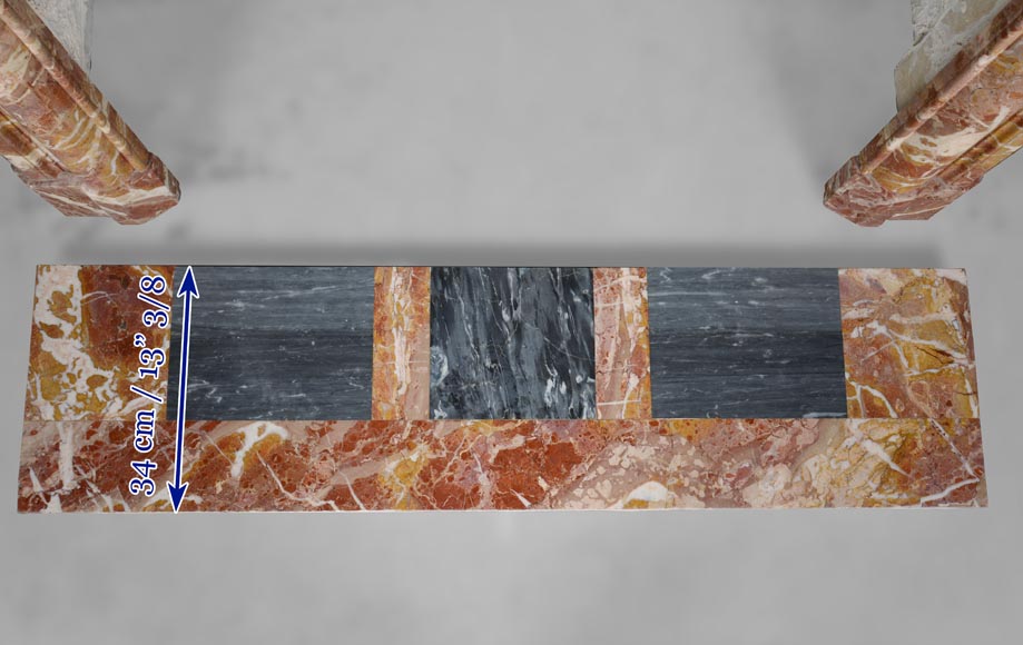 Louis XIV style fireplace in red marble Louis XIV style fireplace in red marble-8