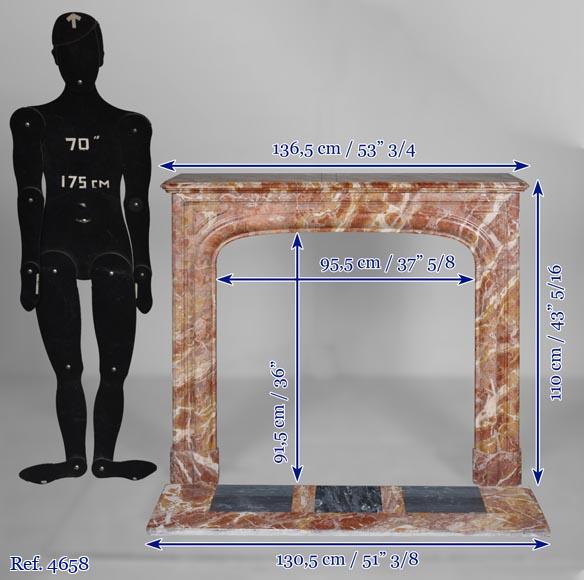 Louis XIV style fireplace in red marble Louis XIV style fireplace in red marble-10