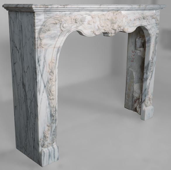 Louis XV style mantel in Arabescato marble Louis XV style mantel in Arabescato marble-4