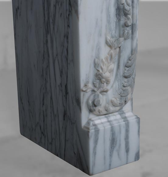 Louis XV style mantel in Arabescato marble Louis XV style mantel in Arabescato marble-7