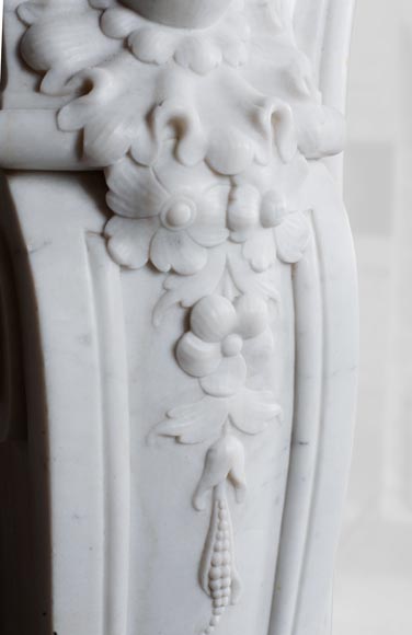 Louis XV style fireplace in Carrara marble Louis XV style fireplace in Carrara marble-8